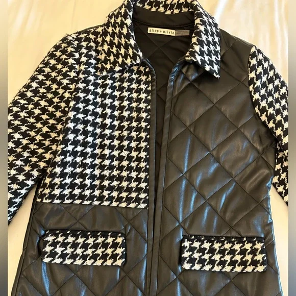 Alice + Olivia Susan Quilted Vegan Leather Coat - Picture 6 of 6